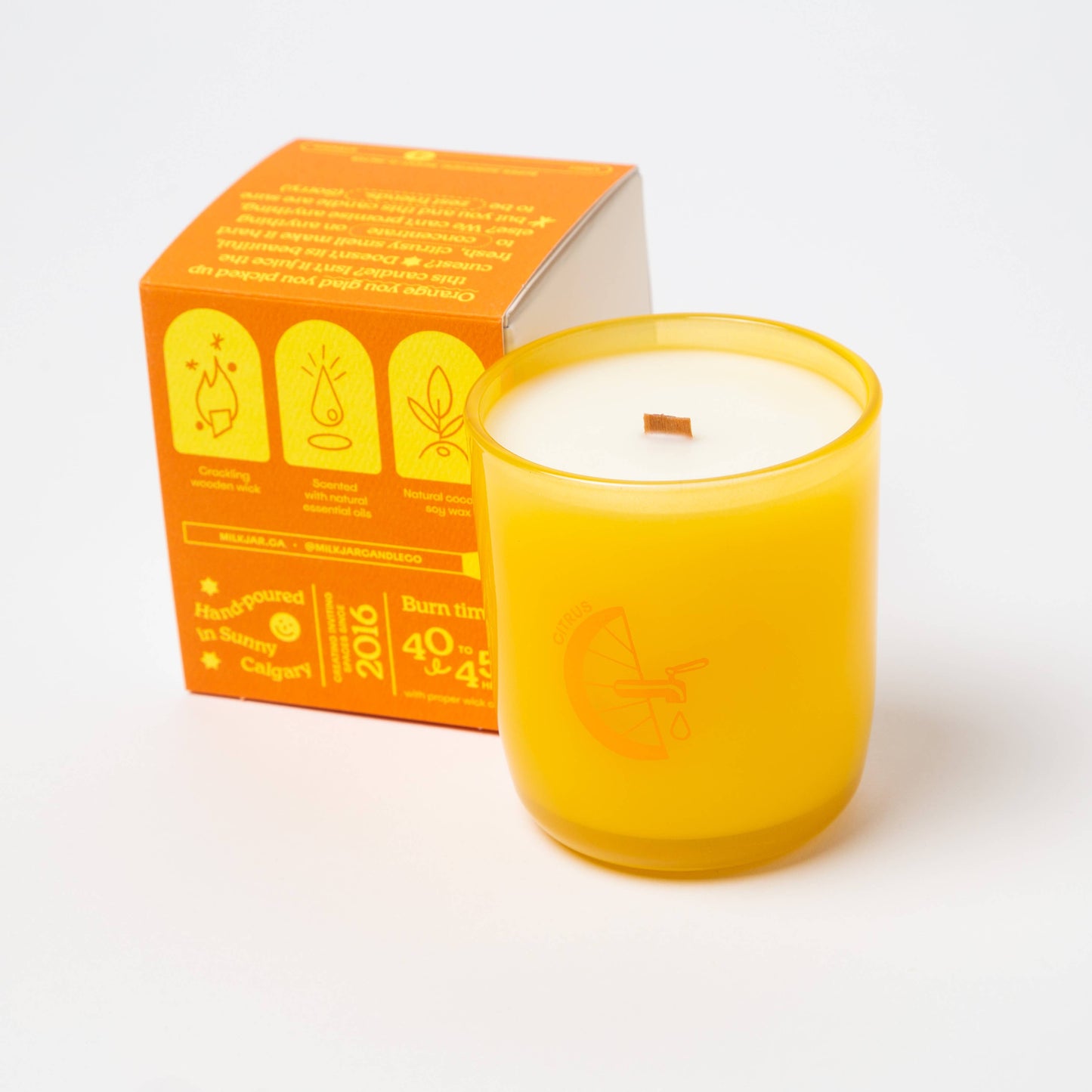 Milk Jar Candle Co. Citrus - Essential Oil Coconut Soy, 8oz