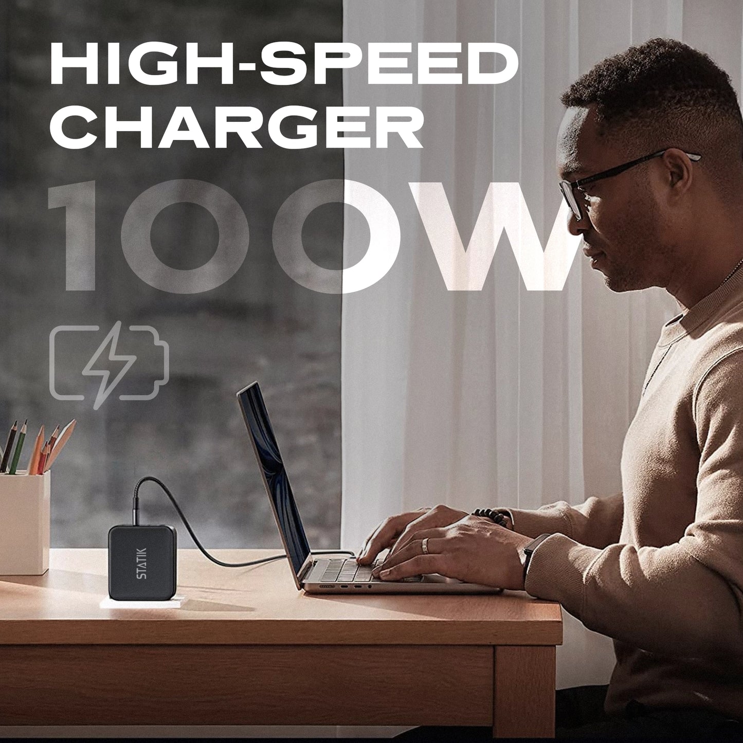 Statik 100W Gan Power Adapter 4 Ports Wall Charger