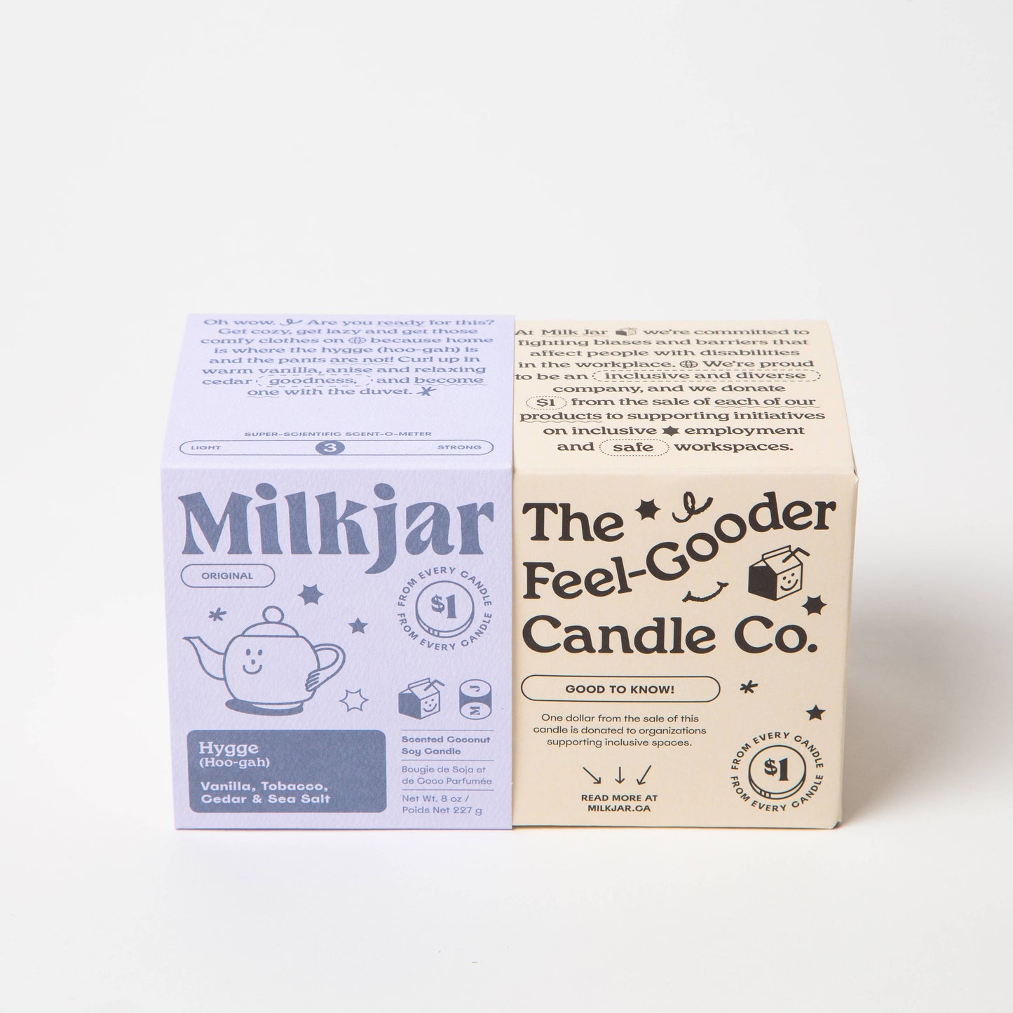 Milk Jar Candle Co. Hygge - Vanilla, Tobacco & Cedar Coconut Soy, 8oz