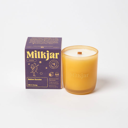 Milk Jar Candle Co. Before Sunrise - Milk & Honey Coconut Soy, 8oz