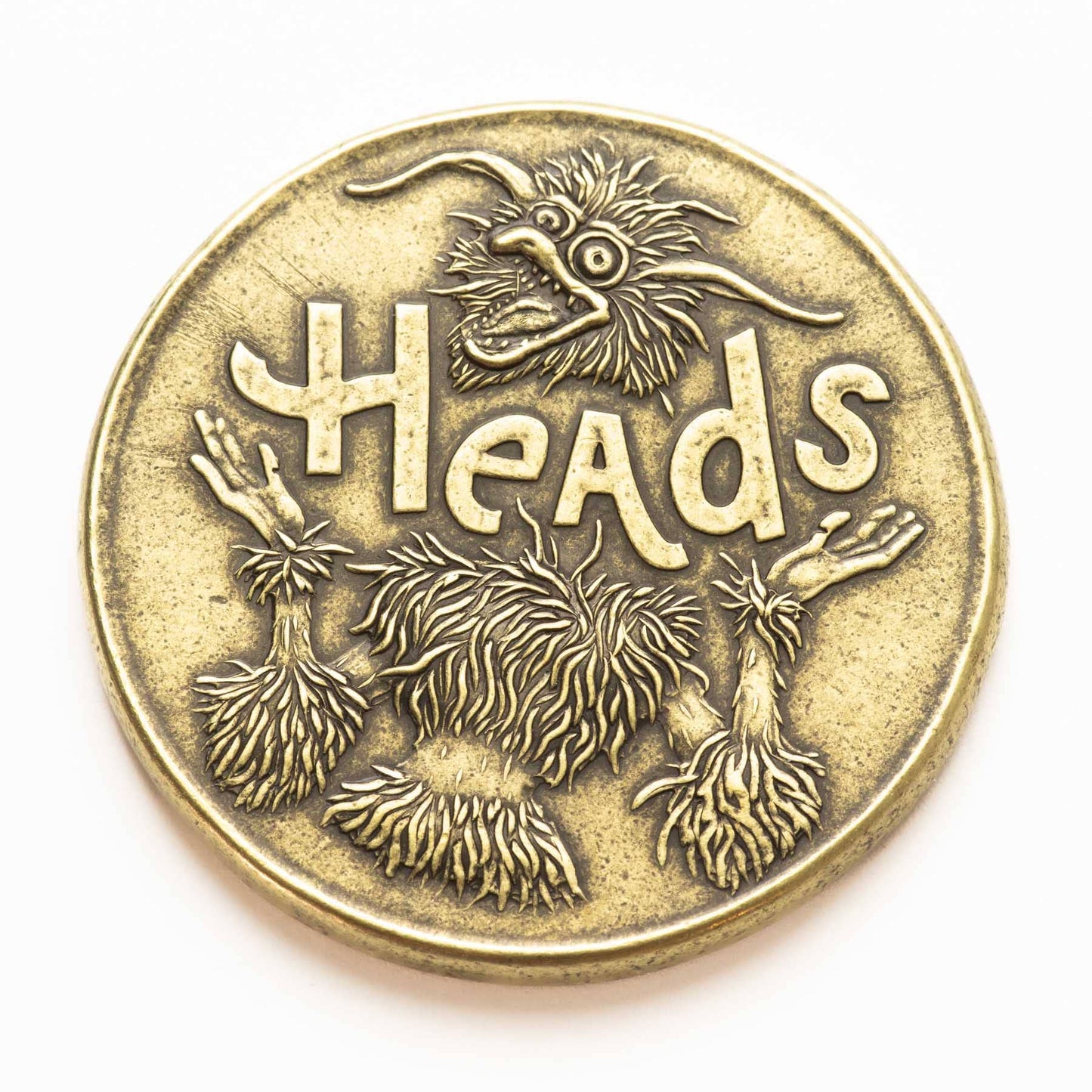 Shire Post Mint Labyrinth Firey Heads or Tails Decision Maker Brass Coin