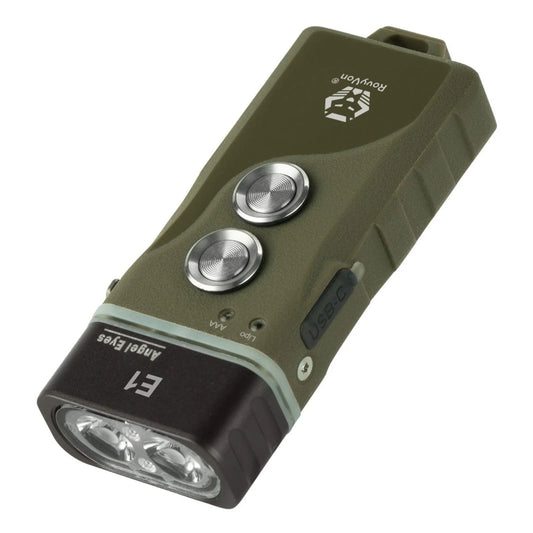 RovyVon Angel Eyes E1 Hybrid Flashlight 6500K, Army Green