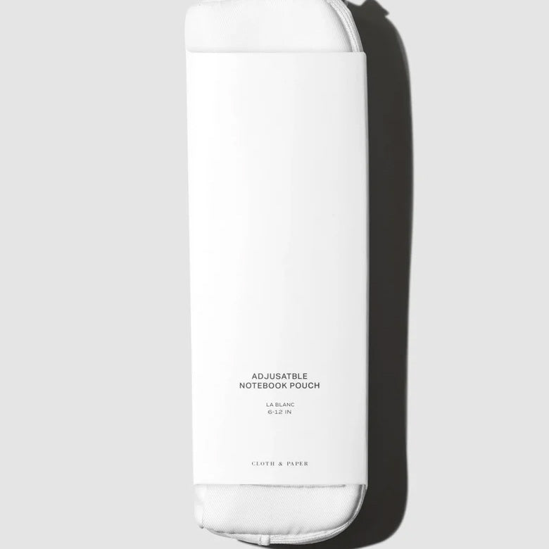 Cloth & Paper Adjustable Notebook Pouch Pen Holder, Le Blanc
