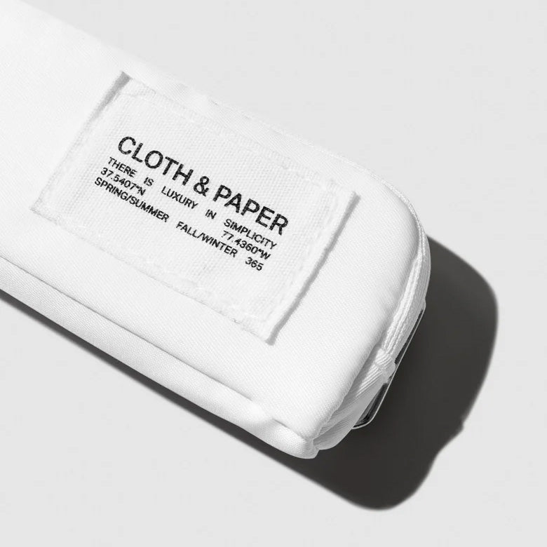 Cloth & Paper Adjustable Notebook Pouch Pen Holder, Le Blanc