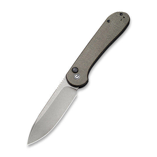 Civivi Button Lock Elementum, Dark Green Micarta