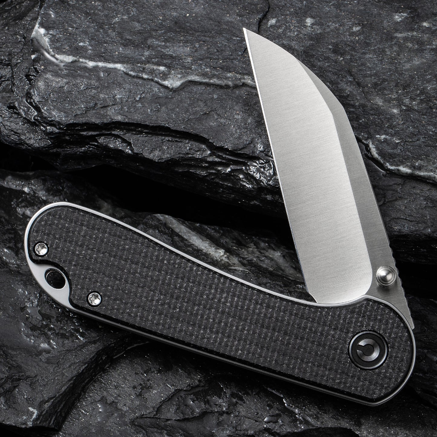 Civivi Elementum, Black Canvas Micarta Wharncliffe