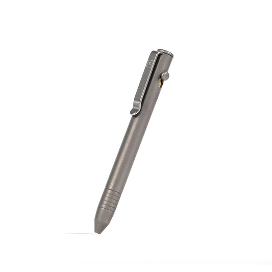 Big i Design Base Line Bolt Action Pen Titanium, Stonewashed