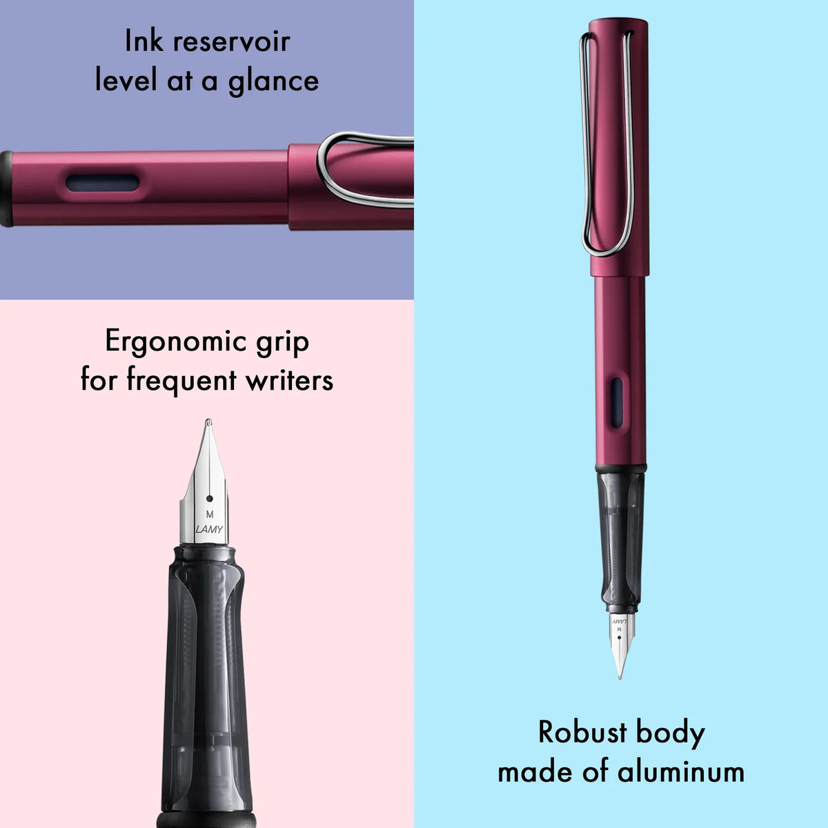 LAMY AL-star Fountain Pen Black Purple, Medium