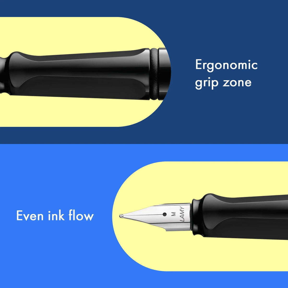 LAMY Safari Fountain Pen Shiny Black, Medium