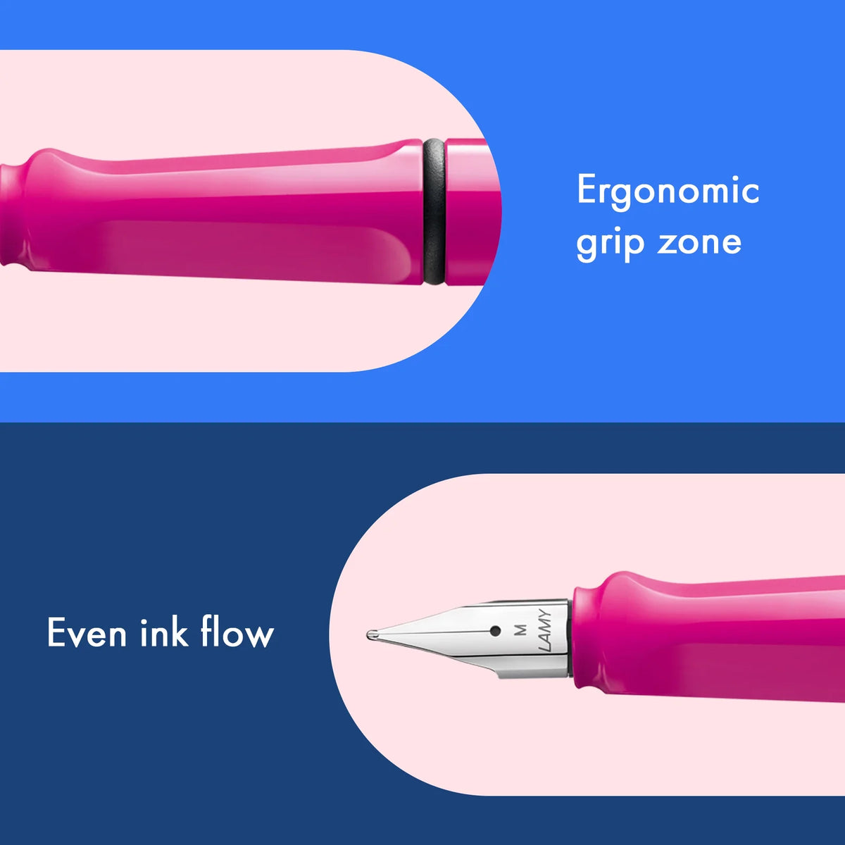 LAMY Safari Fountain Pen Shiny Pink, Medium