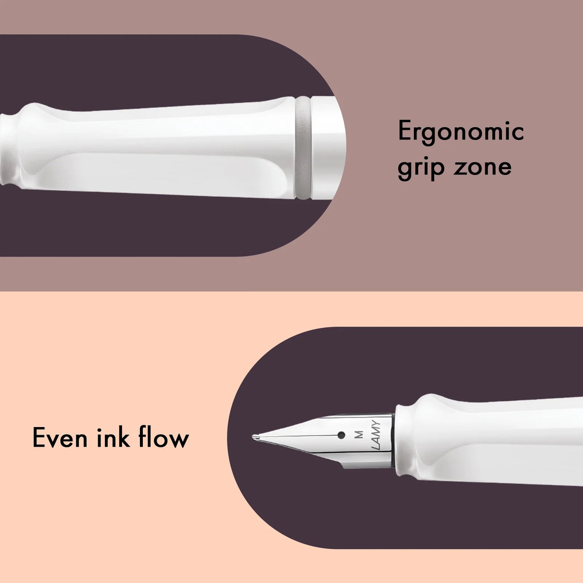 LAMY Safari Fountain Pen Shiny White, Medium