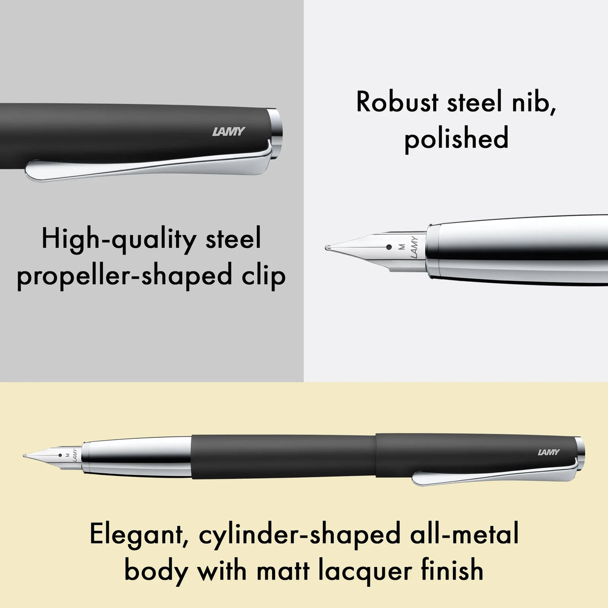 LAMY Studio Fountain Pen Black, Medium