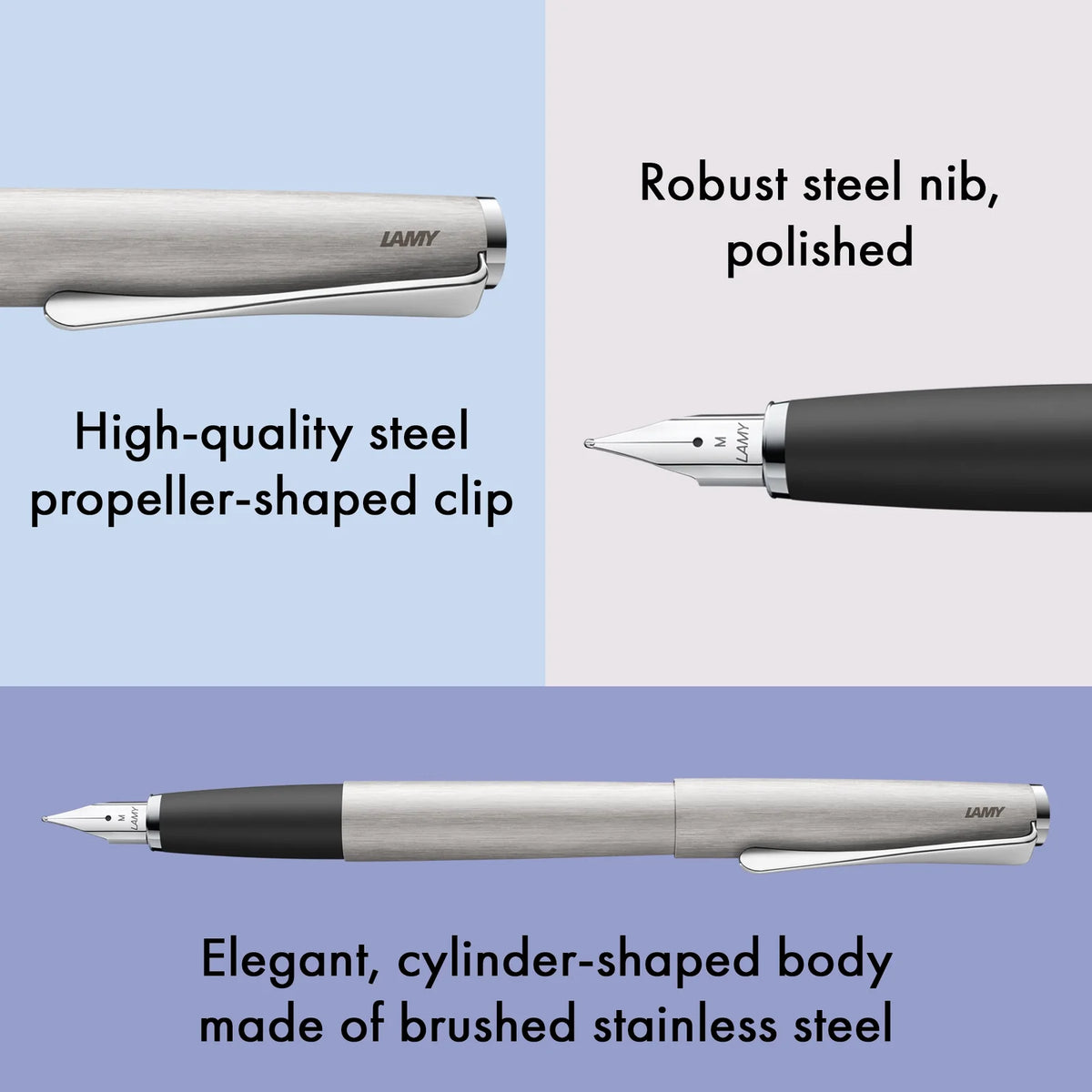 LAMY Studio Fountain Pen Steel, Medium