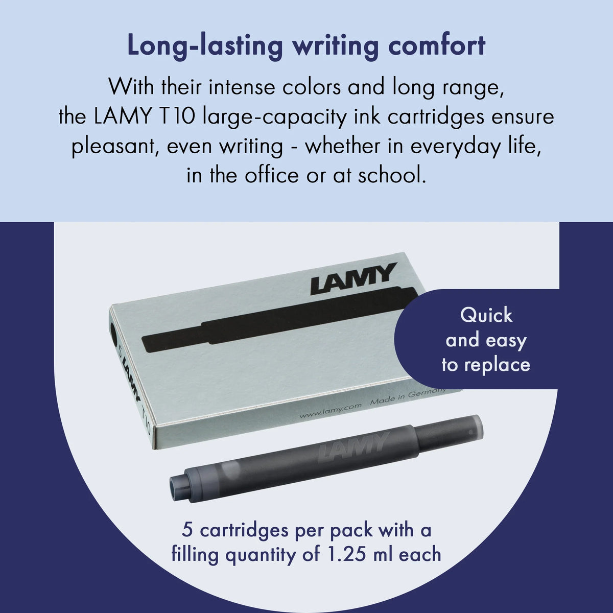 LAMY T 10 Blekkpatroner Black, 5-Pakke, produktdetalj