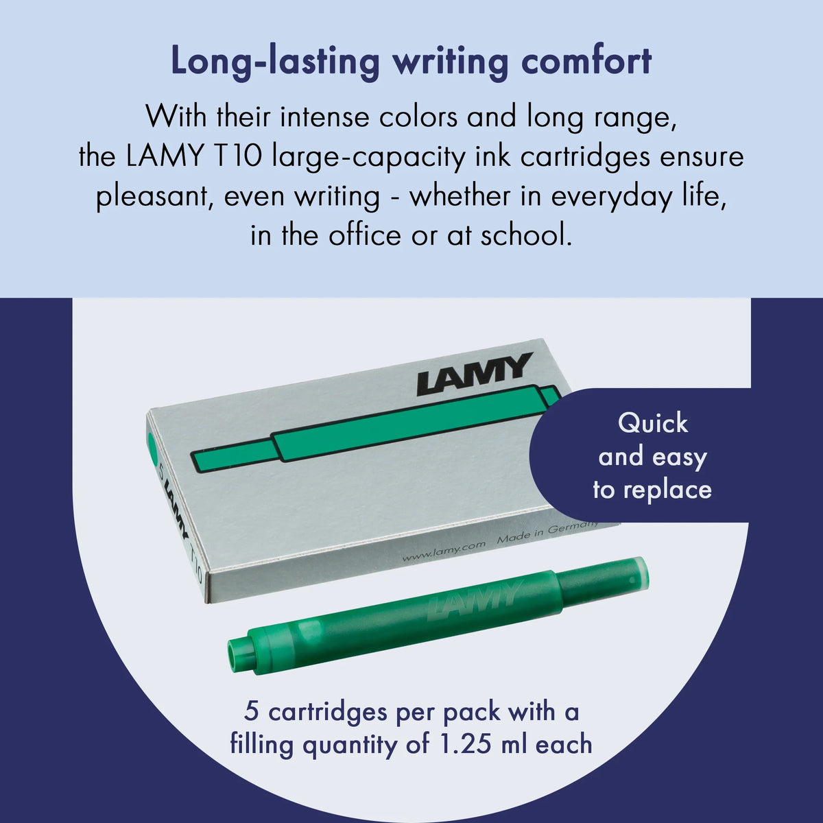 LAMY T 10 Blekkpatroner Green, 5-Pakke, produktdetalj