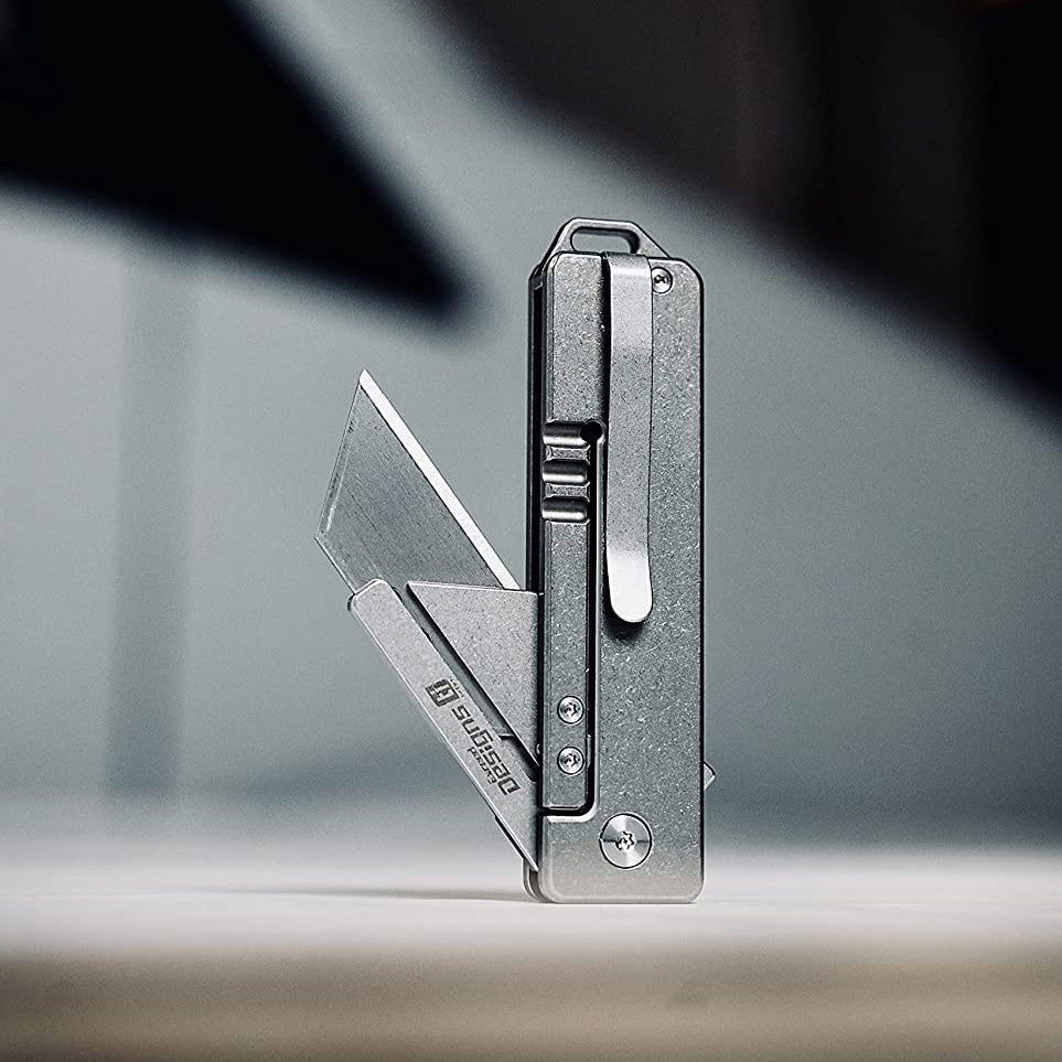 Exceed Designs TiRant RAZOR V3 Utility Knife, Jet-Black 6AL-4V Titaniu ...