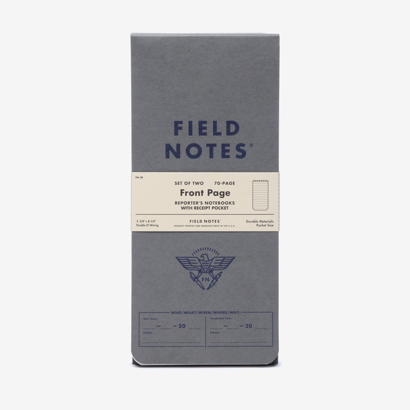 Field Notes Front Page Reporter's Notebooks (2-pakk)