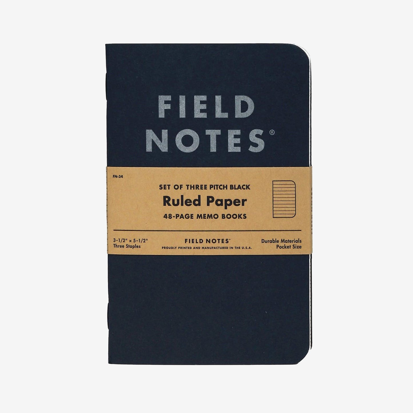 Field Notes Pitch Black Memo (3-pakk)