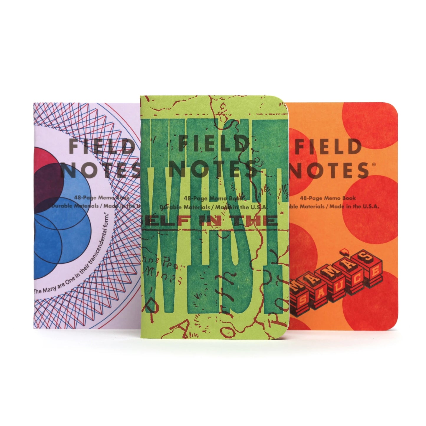 Field Notes United States of Letterpress Memo, Pack A (3-pakk)