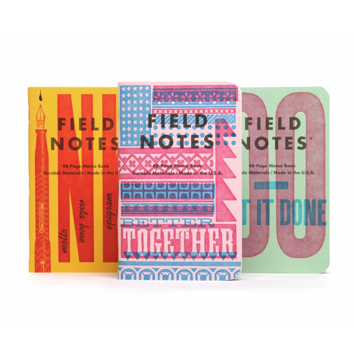 Field Notes United States of Letterpress Memo, Pack B (3-pakk)