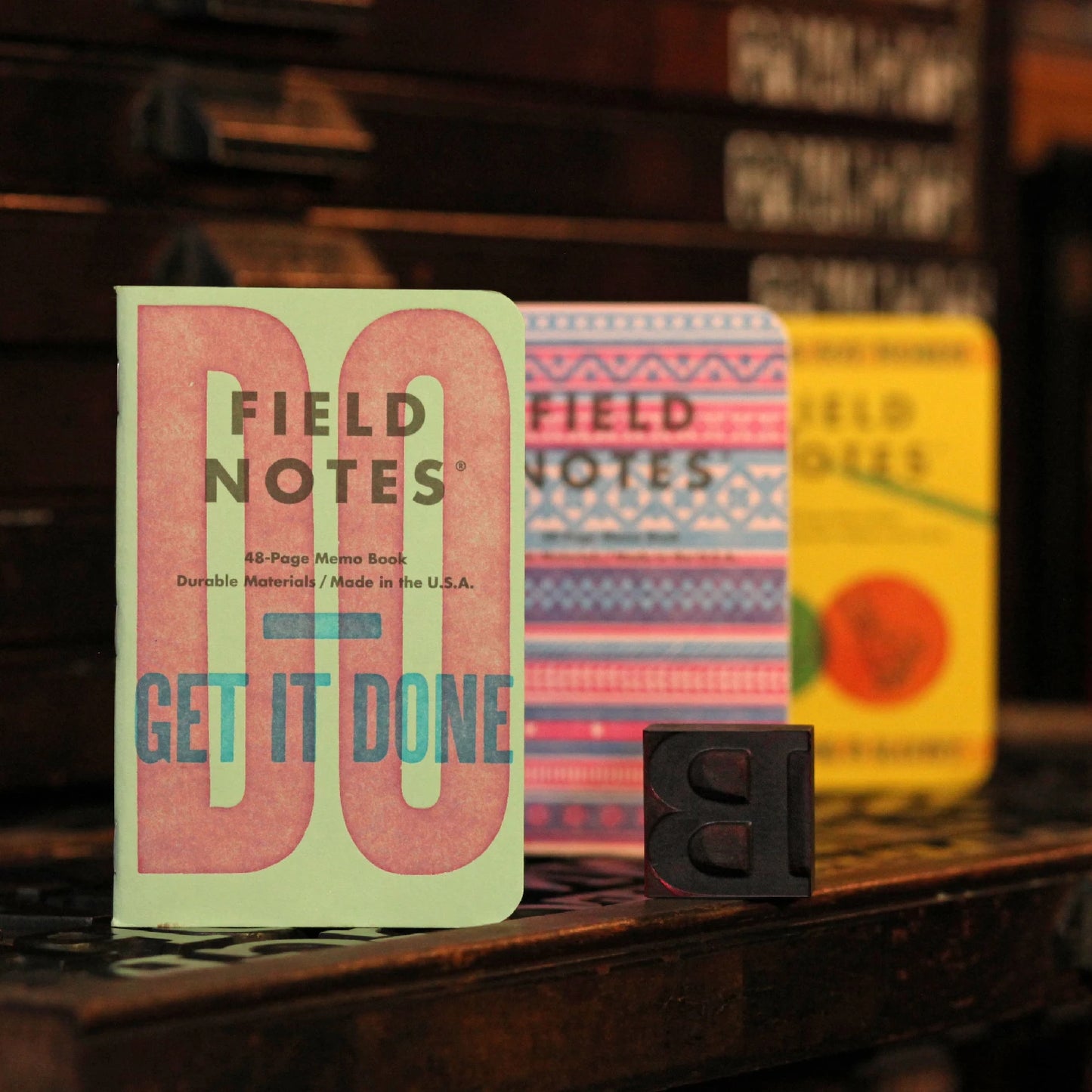 Field Notes United States of Letterpress Memo, Pack B (3-pakk)