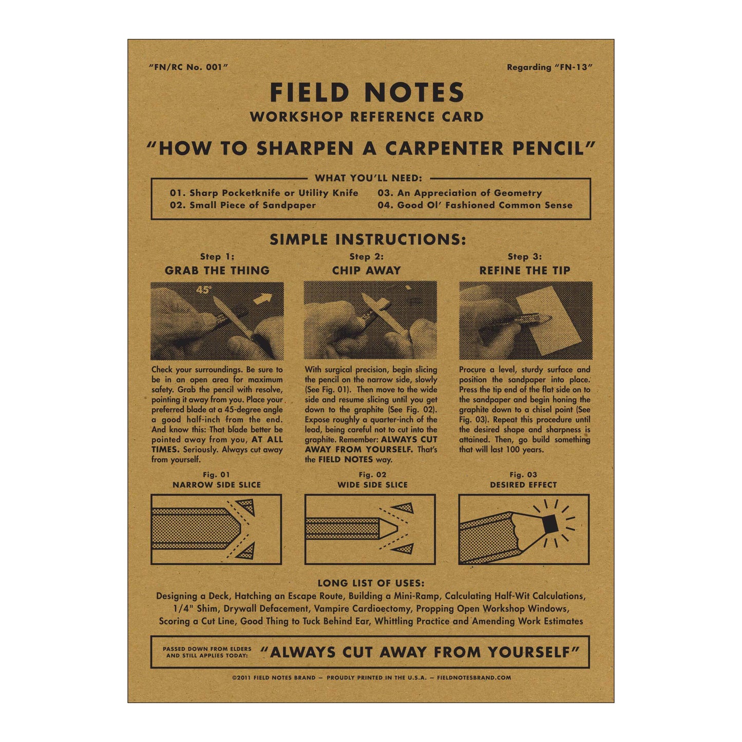 Field Notes Carpenter Pencil (3-pakk)