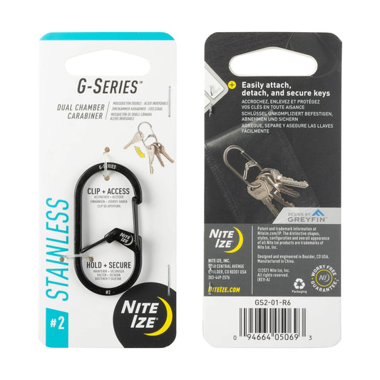 Nite Ize G-Series® Dual Chamber Carabiner #2, Black