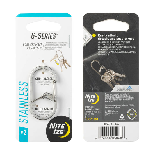 Nite Ize G-Series® Dual Chamber Carabiner #2, Stainless