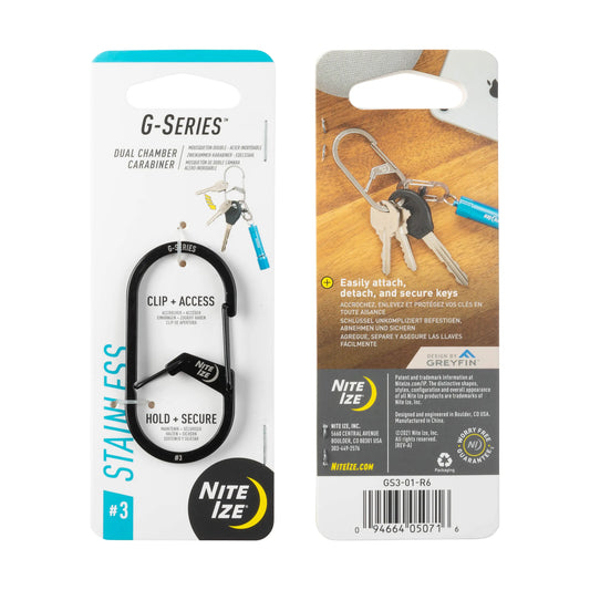 Nite Ize G-Series® Dual Chamber Carabiner #3, Black