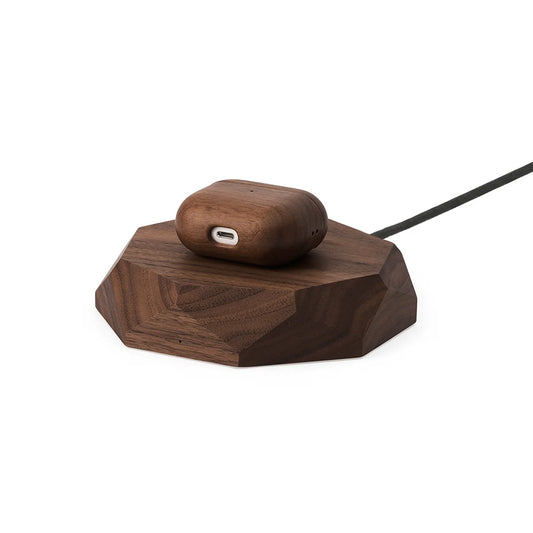 Oakywood Geometric Charging Pad, Walnut