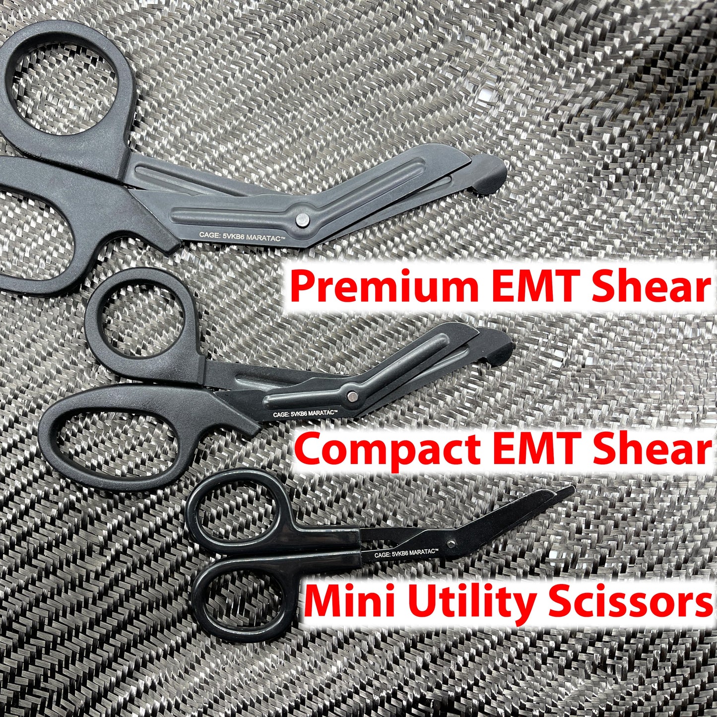 CountyComm Mini Utility Scissors By Maratac® Gen 2, Onyx Black / Black Blade