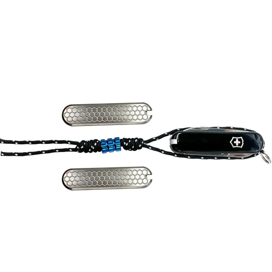 CountyComm 58mm Titanium Scales + Classic Swiss Army Knife Kit, Honeycomb
