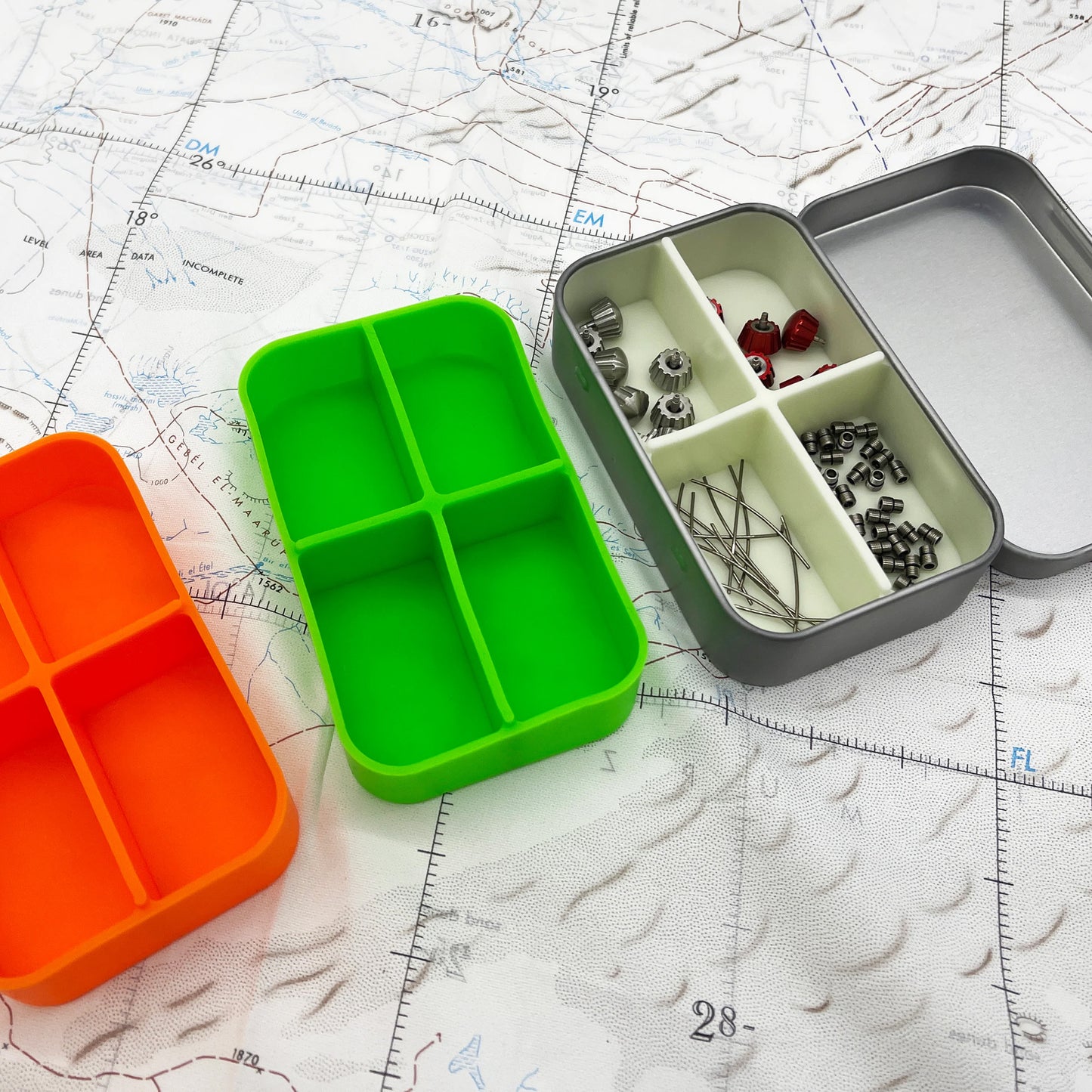 CountyComm Industrial Strength Survival Food Grade Tins Gen 2, Zombie Green Silicone Divider (Only)