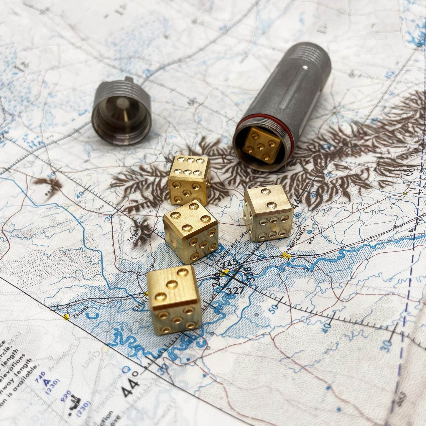 CountyComm Pair-A-Dice Brass Dice Set