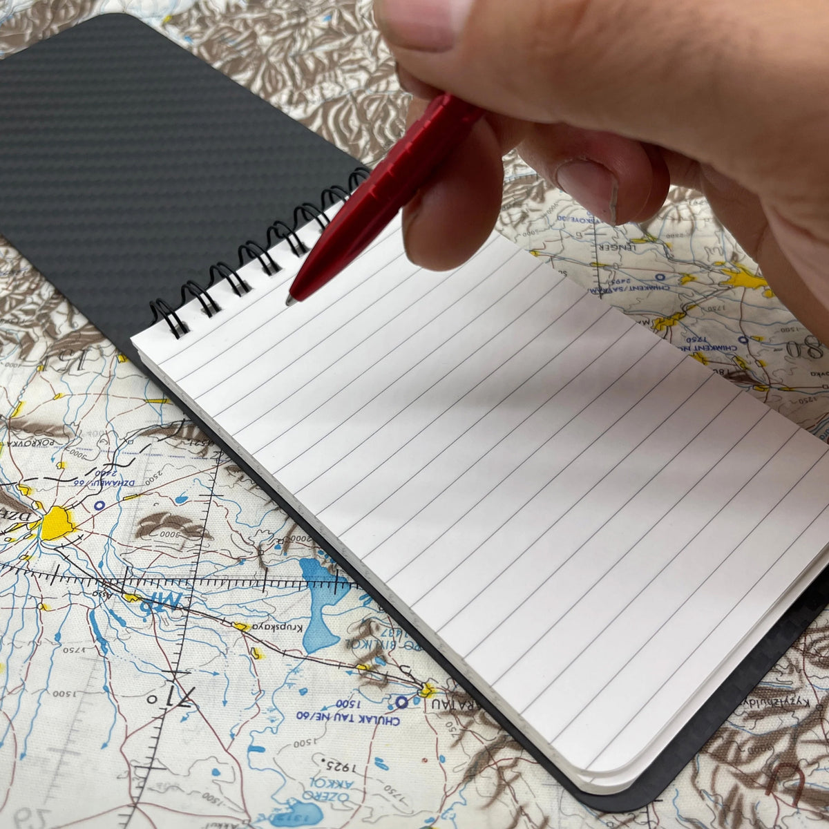 CountyComm Weather Proof Carbon Fiber Notebook V2 (Includes Glow POP Pen)