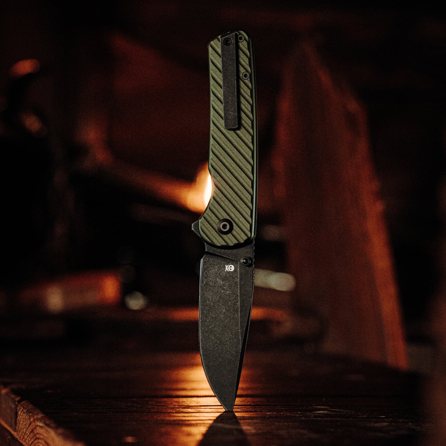 Civivi Iron Tide, Forest Green Aluminum / Black Stonewashed