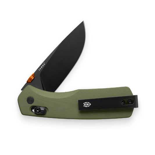 The James Brand The Carter G10 Straight, OD Green/Orange/Black