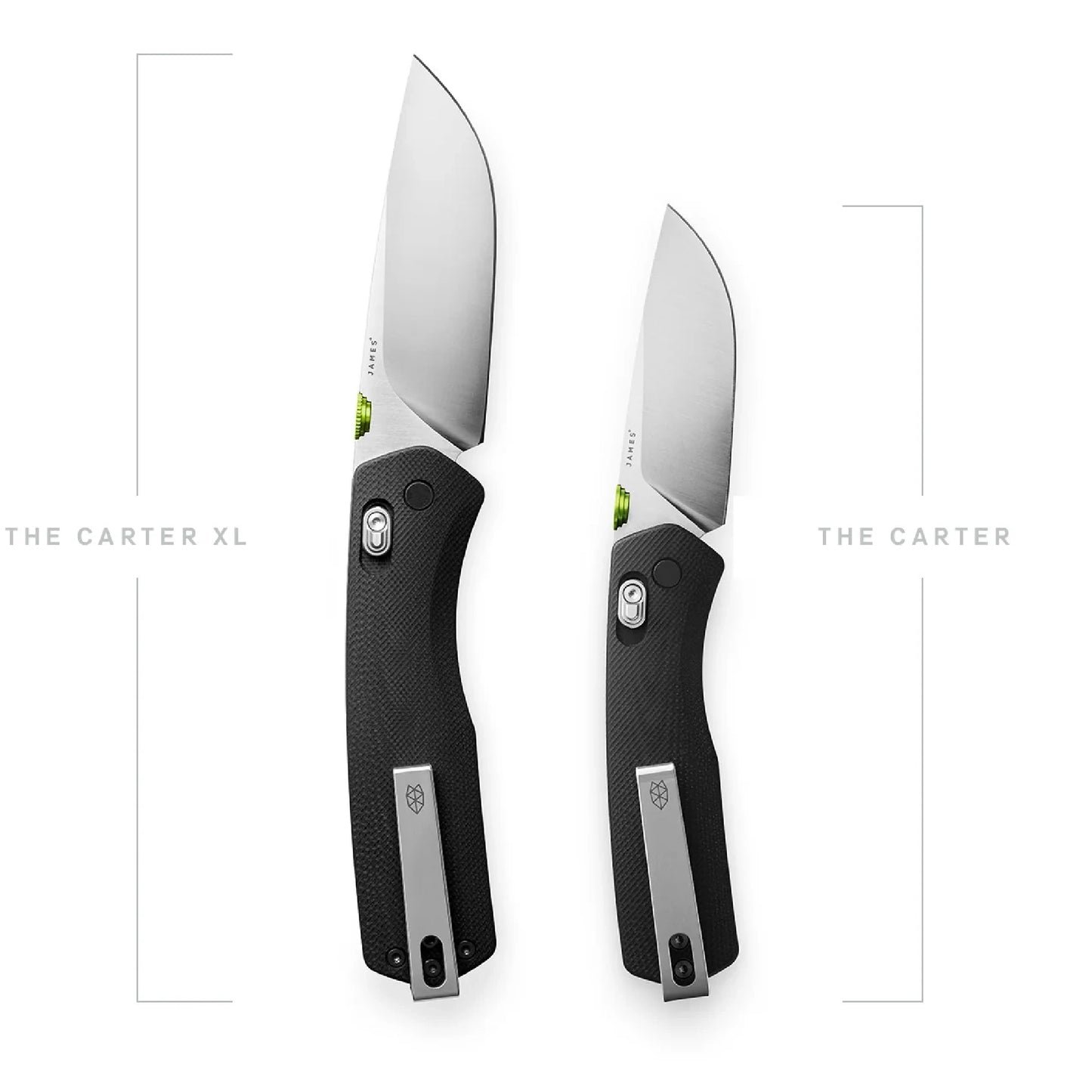 The James Brand The Carter XL G10 Straight, Black/Stainless