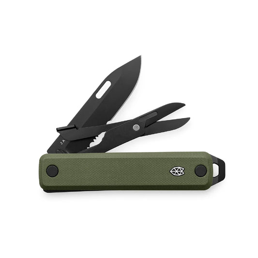 The James Brand The Ellis G10 Serrated, OD Green/Black