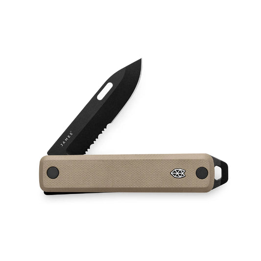 The James Brand The Ellis Slim G10 Serrated, Coyote Tan/Black