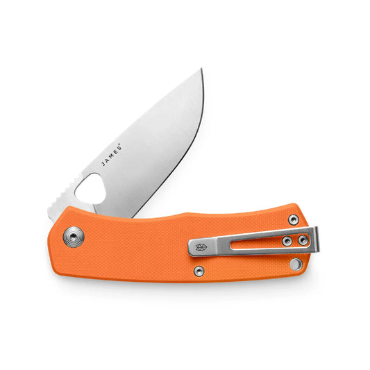 The James Brand The Folsom G10 Straight, Orange/Stainless