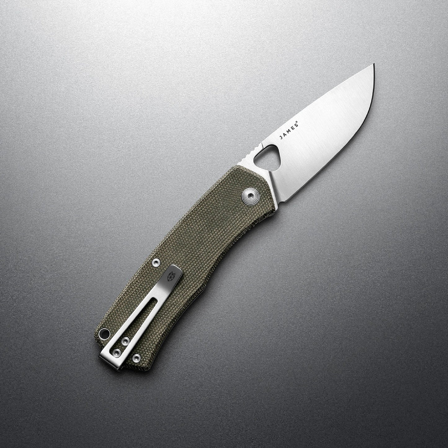 The James Brand The Folsom Straight, OD Green/Stainless/Micarta