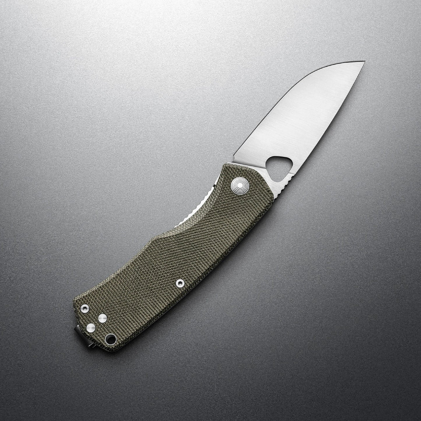 The James Brand The Folsom Straight, OD Green/Stainless/Micarta