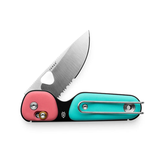 The James Brand The Redstone PP Serrated, Coral/Turquoise