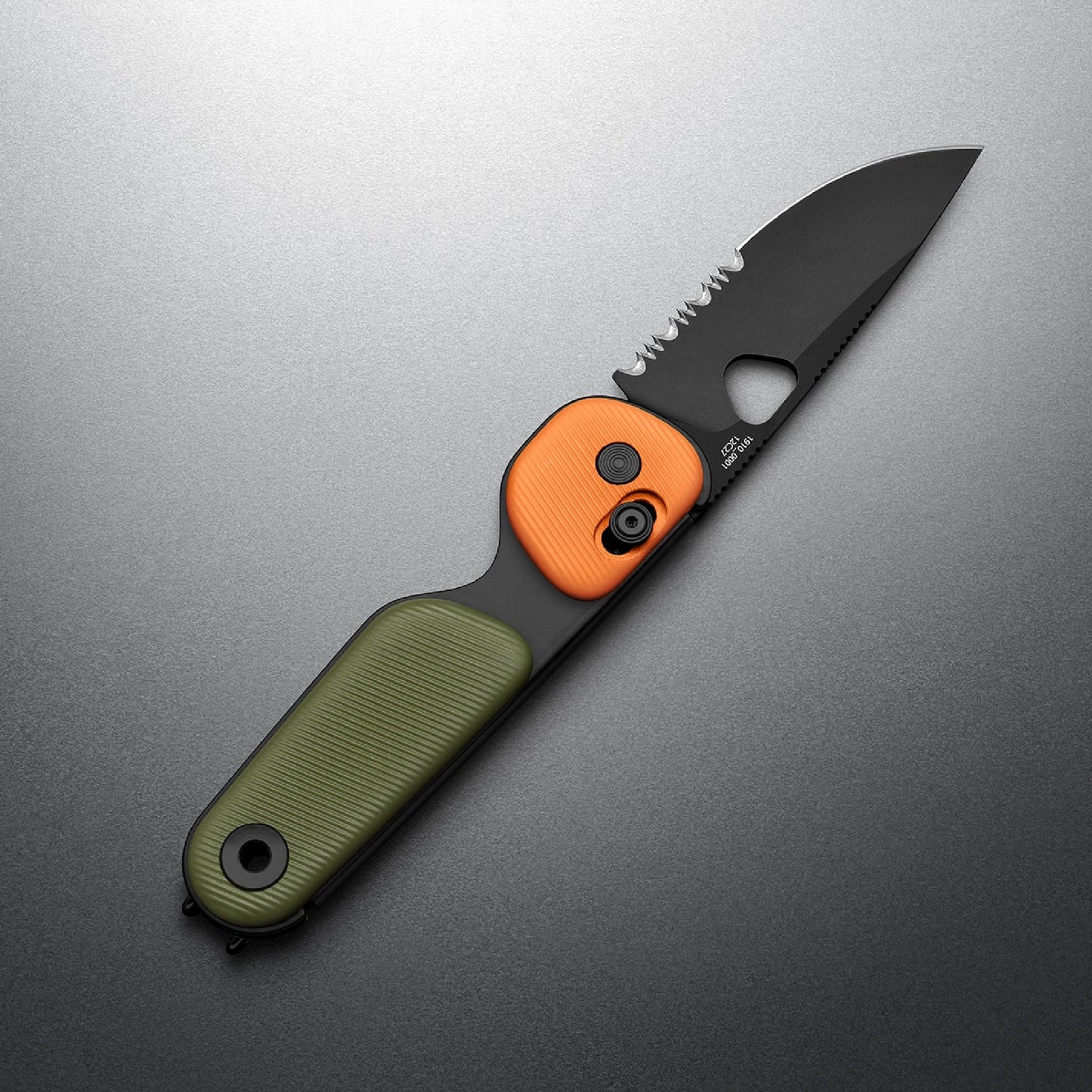 The James Brand The Redstone PP Serrated, OD Green/Orange/Black