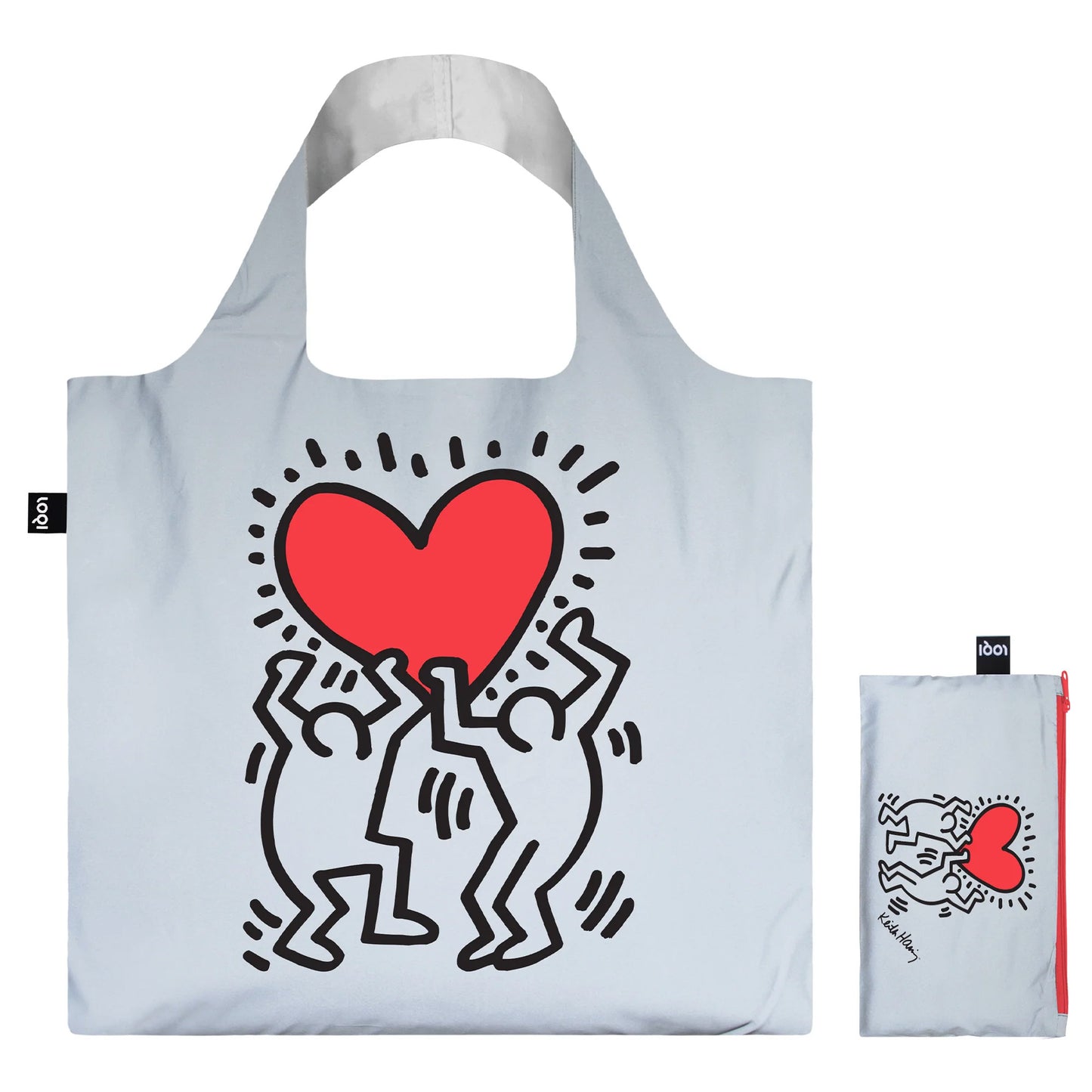 LOQI Keith Haring Reflective Bag, Dancing Heart