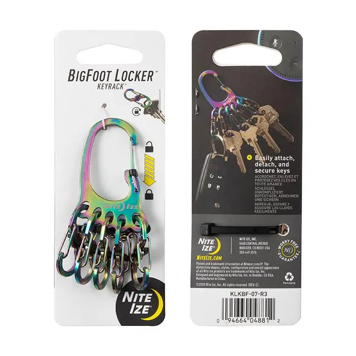 Nite Ize BigFoot Locker® KeyRack™ Stainless Steel, Spectrum