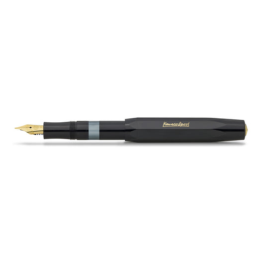 Kaweco Piston Classic Sport Fountain Pen Black/Gold 0.9 mm, Medium