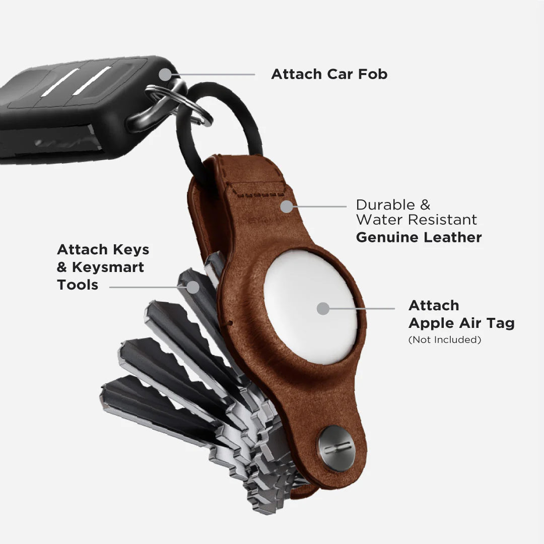 KeySmart® Air Genuine Leather, Brown