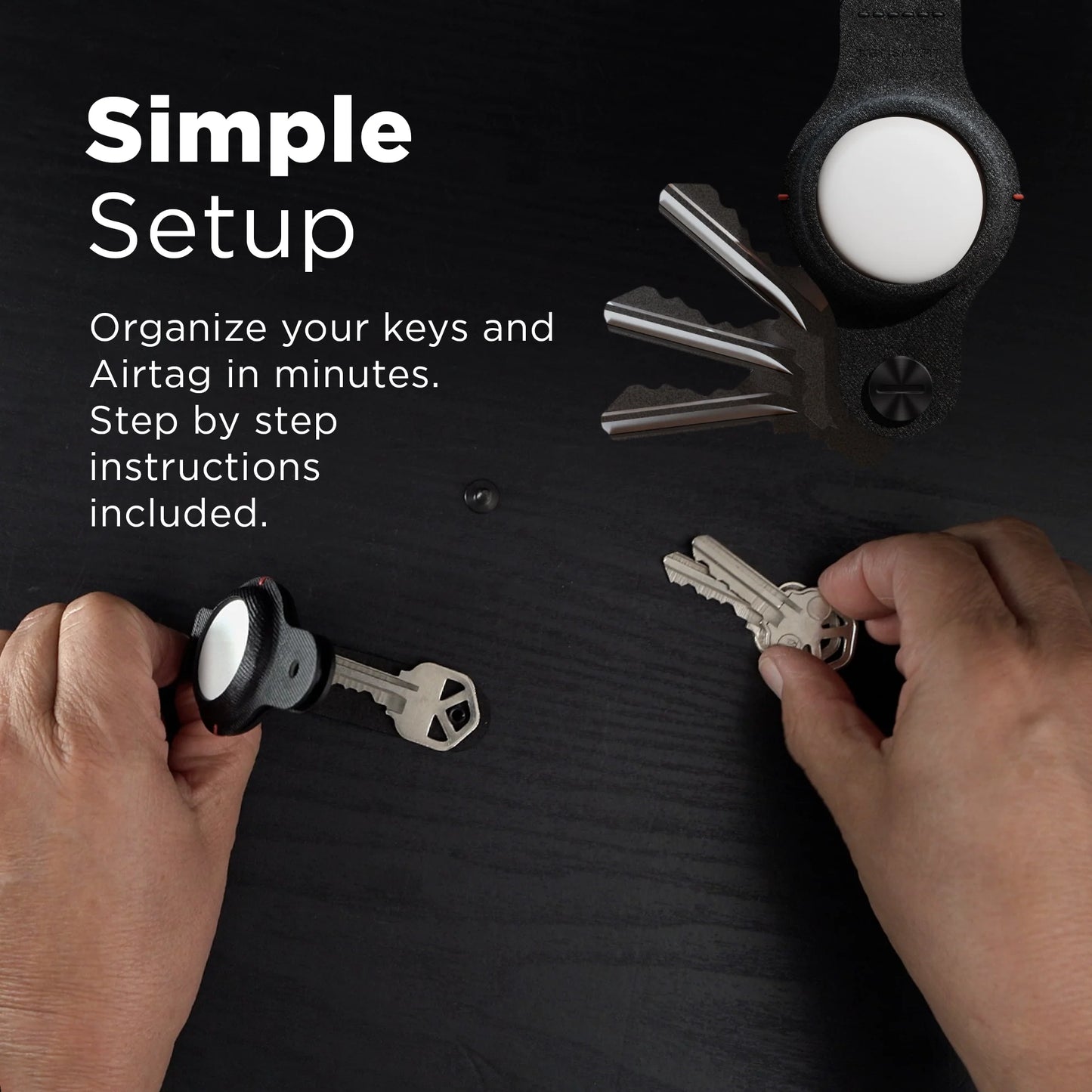 KeySmart® Air Vegan Leather, Black